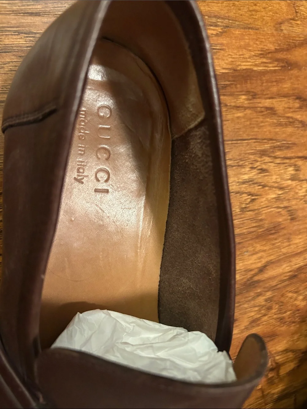 Gucci Brown Leather Slip-On Loafers
